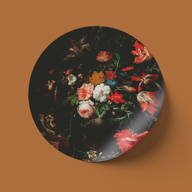 Sticker Rond Abraham Mignon Le Bouquet Renversé. Floral (Créateur téléchargé)