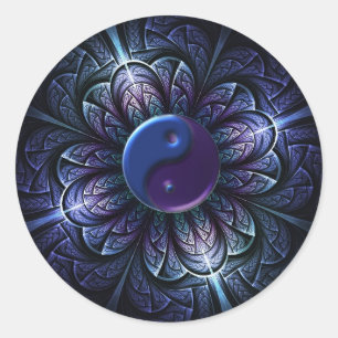 Sticker Rond abrogation du yin-yang fractal