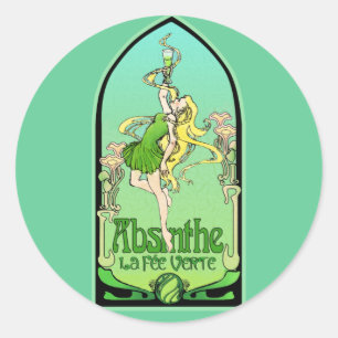 Sticker Rond Absinthe Art Nouveau