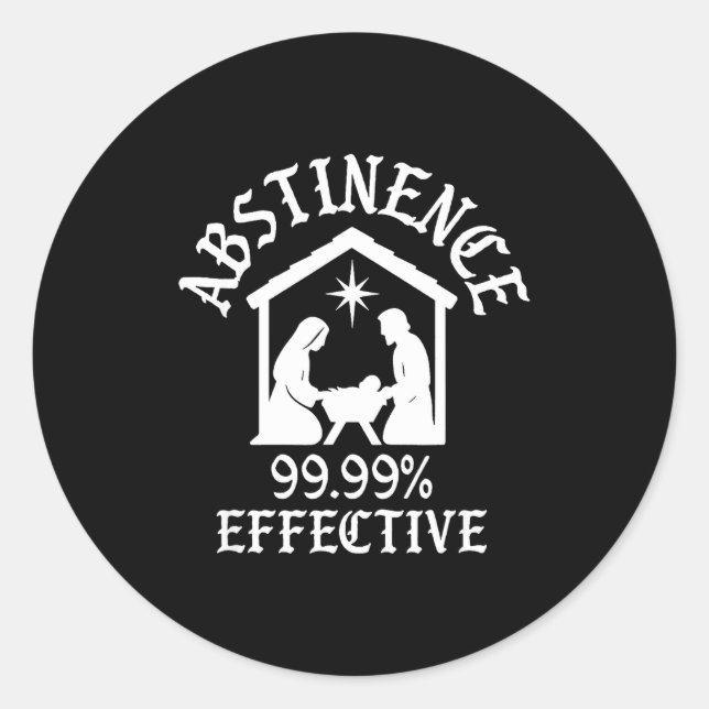 Sticker Rond Abstinence 99.99 Percent Effective Nativity Christ (Devant)