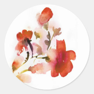 Sticker Rond Abstract floral watercolor