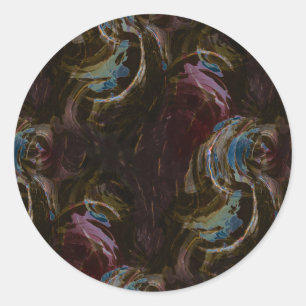 Sticker Rond Abstrait atomique noir rétro