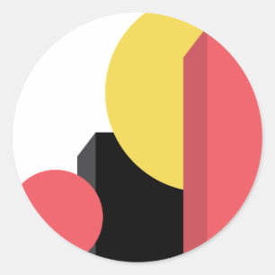 Sticker Rond Abstrait, coloré, moderne, simple, dynamique