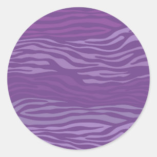 Sticker Rond Abstrait de Zèbre pourpre
