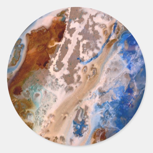 Sticker Rond Abstrait plage de sable motif motif en mousse d'ea (Devant)