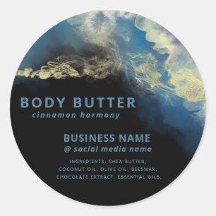 Sticker Rond Abstrait produit d'encre artistique moderne contem