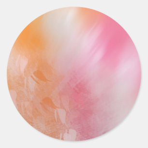 Sticker Rond Abstrait rose rouge jaune orange coloré Modèle