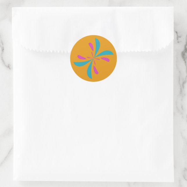 Sticker Rond Abstrait simple Motif de vol papillon (Sac)