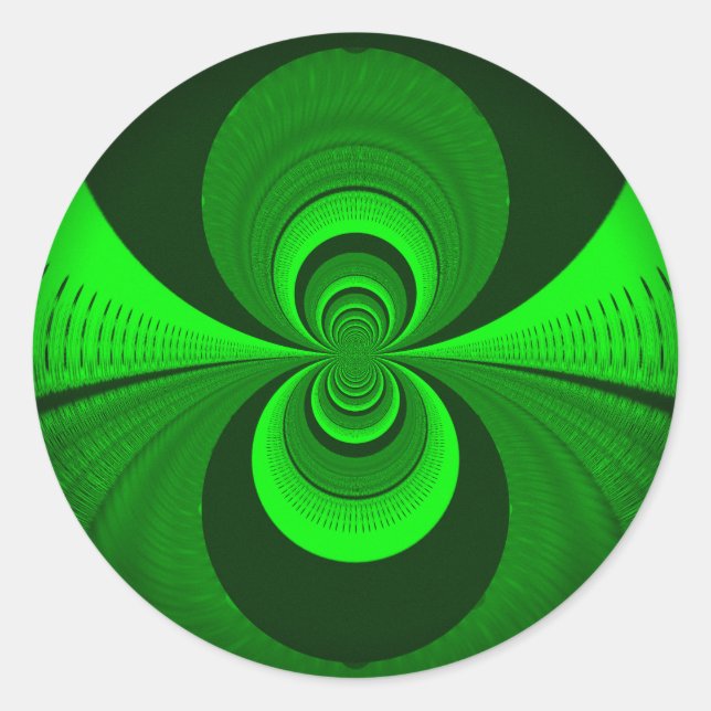 Sticker Rond Abstrait vert clair Motif Kaleidoscope Super (Devant)
