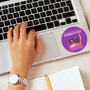 Sticker Rond Accélérer l'action Journée internationale de la fe