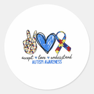 Sticker Rond Accepter l'amour comprendre la Sensibilisation sur