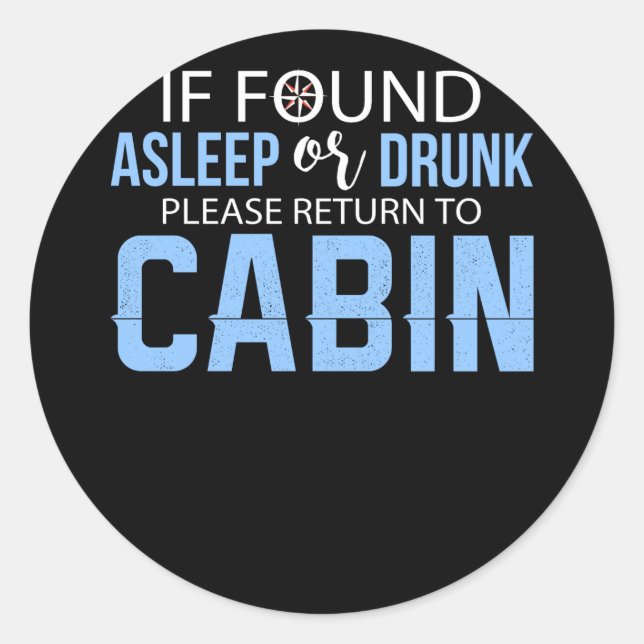 Sticker Rond Accessoire de bateau de croisière si trouvé (Devant)