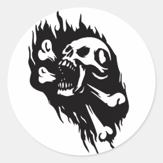 Sticker Rond Accessoires de fête à thème pirates Crâne hurlant