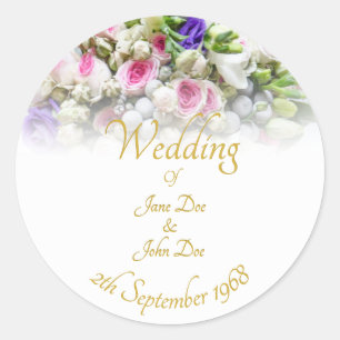 Sticker Rond Accessoires de mariage - Mariée avec un mariage co