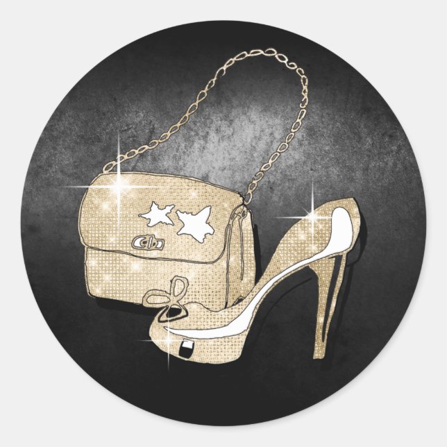 Sticker Rond Accessoires de parties scintillant et de brillance (Devant)