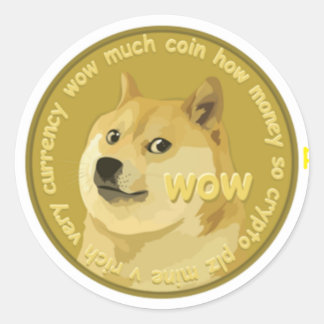 Sticker Rond Accessoires Dogecoin - Le Chatty Shiba Inu
