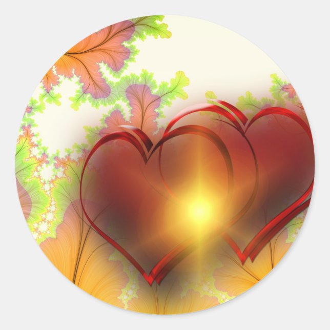 Sticker Rond Accessoires Motifs design coeur moderne chic, amou (Devant)