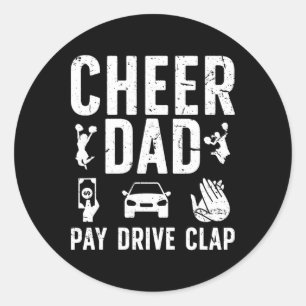 Sticker Rond Acclamer Papa Payer Conduire Applaudir Papa D'une