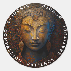 STICKER ROND ACCORD DE PAIX   PORTRAIT DE MEDITATION