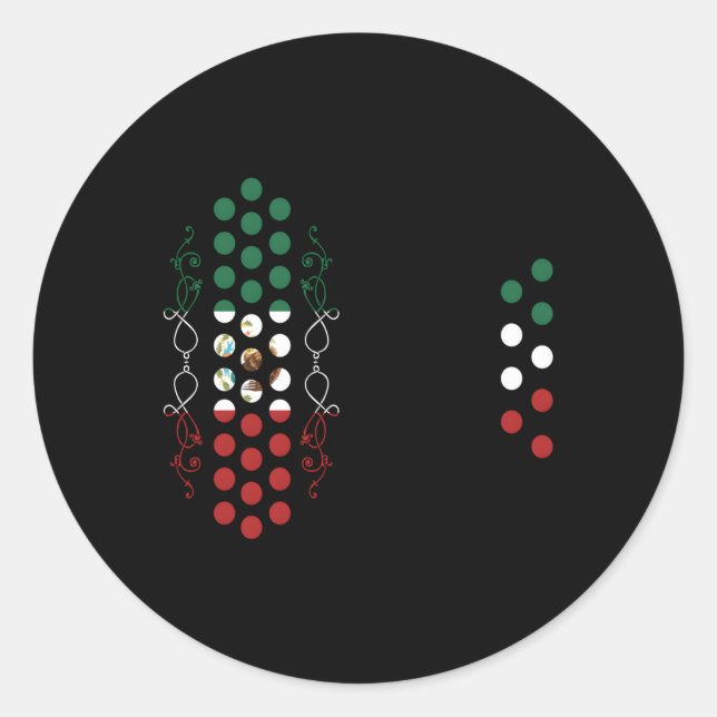 Sticker Rond Accordéon aérien mexicain musicien Mexique (Devant)