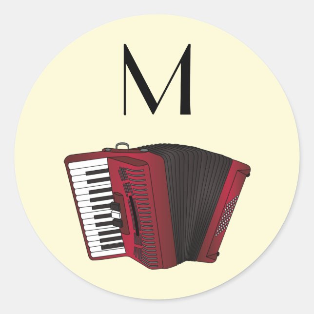 Sticker Rond Accordéon Musicien de Instruments Professeur de Mu (Devant)