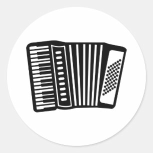 Sticker Rond Accordéon noir