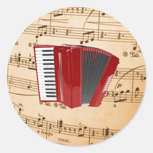 Sticker Rond Accordion Music, design populaire,