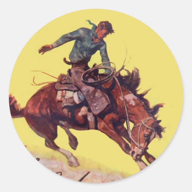 Sticker Rond Accrocher sur Cowboy (Devant)
