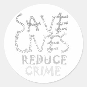 Sticker Rond Accroître le changement avec : Sauvez des vies Réd