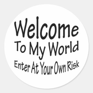 Sticker Rond Accueil à mon monde
