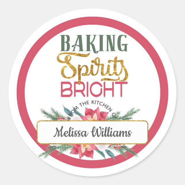 Sticker Rond Accueil Cadeau de Noël fait maison de votre cuisin (Devant)