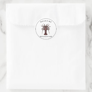 Sticker Rond Accueil de fruits de mer modernes Lobster Restaura