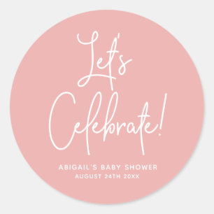 Sticker Rond Accueil minimaliste Dusty Rose Rose