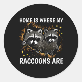 Sticker Rond Accueil Où Mon Raccoon Est Avec Un Raccoon