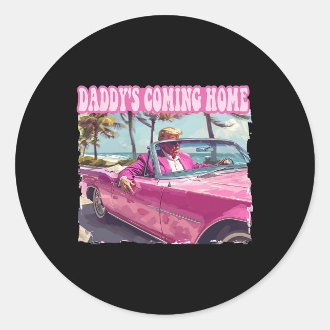 Sticker Rond Accueil Trump Chemise Funny Maga Donald Trump 2024 (Devant)