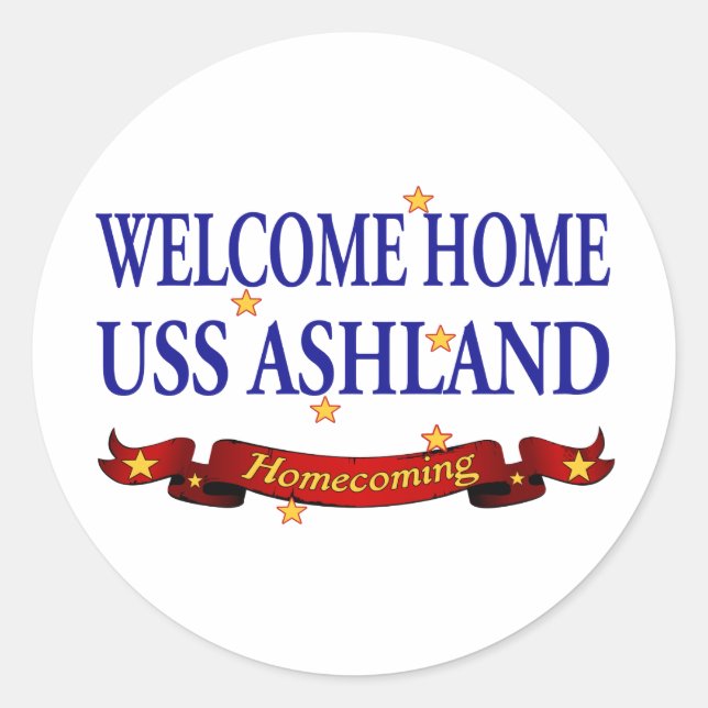 Sticker Rond Accueil USS Ashland (Devant)