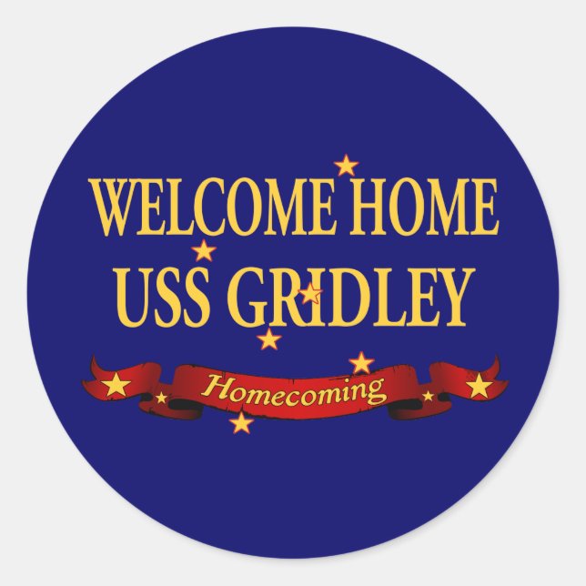 Sticker Rond Accueil USS Gridley (Devant)
