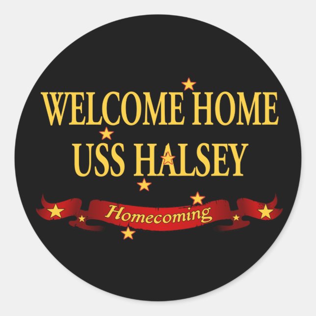 Sticker Rond Accueil USS Halsey (Devant)