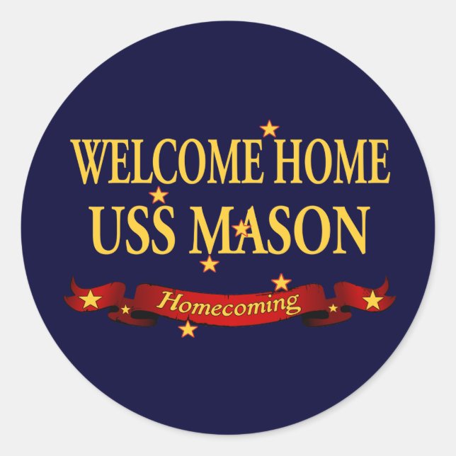 Sticker Rond Accueil USS Mason (Devant)