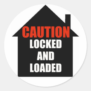 Sticker Rond Accueil verrouillé et chargé