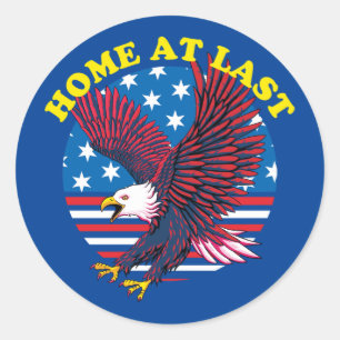Sticker Rond Accueil Vétérinaire Aigle patriotique