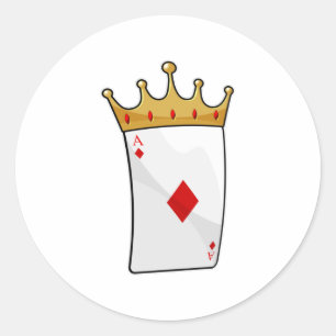 Sticker Rond Ace diamant avec Couronne