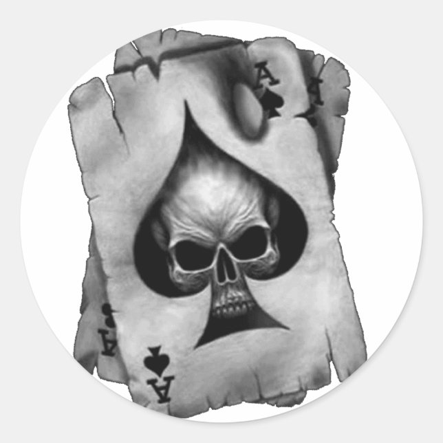 Sticker Rond ace of skulls (Devant)