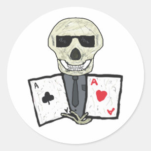 Sticker Rond Aces du joueur de poker