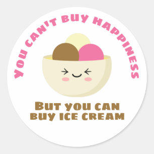 Sticker Rond Acheter de la crème glacée