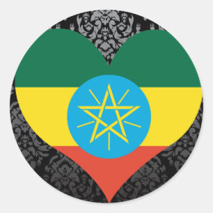 Sticker Rond Acheter drapeau éthiopien