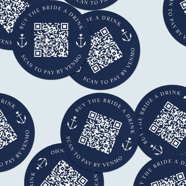 Sticker Rond Acheter la mariée une boisson Bachelorette Party Q (Créateur téléchargé)