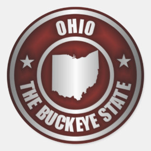Sticker Rond Acier de l'Ohio (rouge)