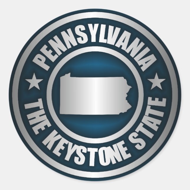 Sticker Rond Acier de Pennsylvanie (B) (Devant)