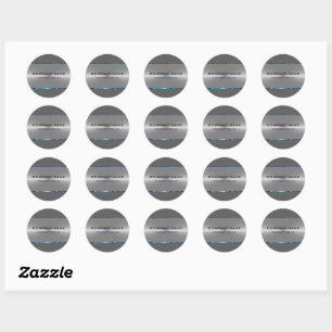 Sticker Rond Acier gris argenté en acier inoxydable Look Accent